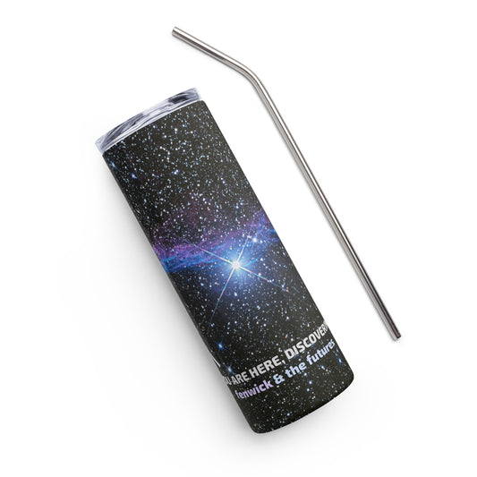 Stainless steel tumbler with F&TF You Are Here design